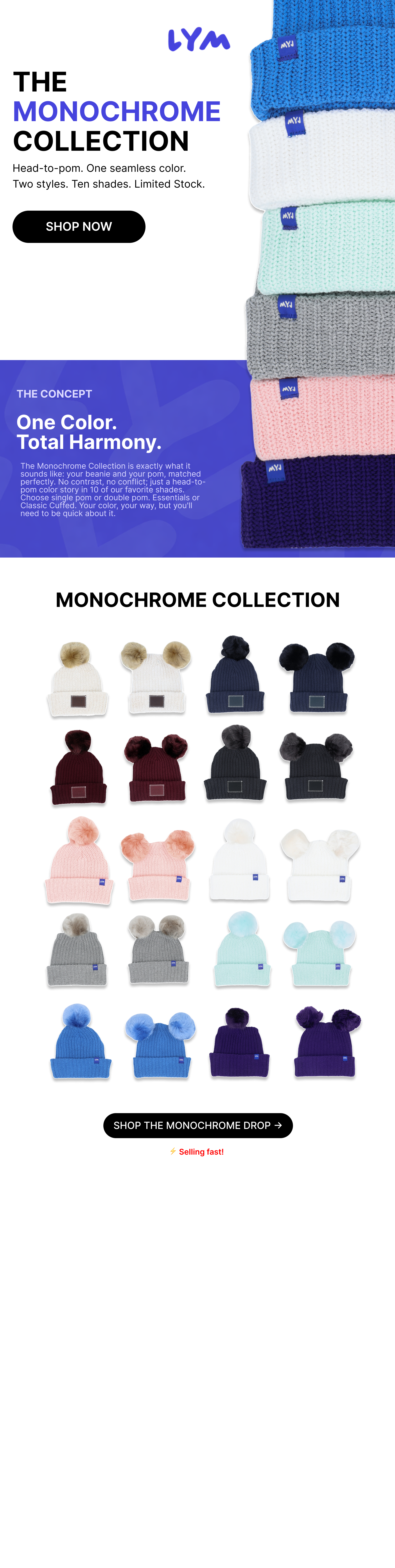 Caechet email — The Monochrome Collection